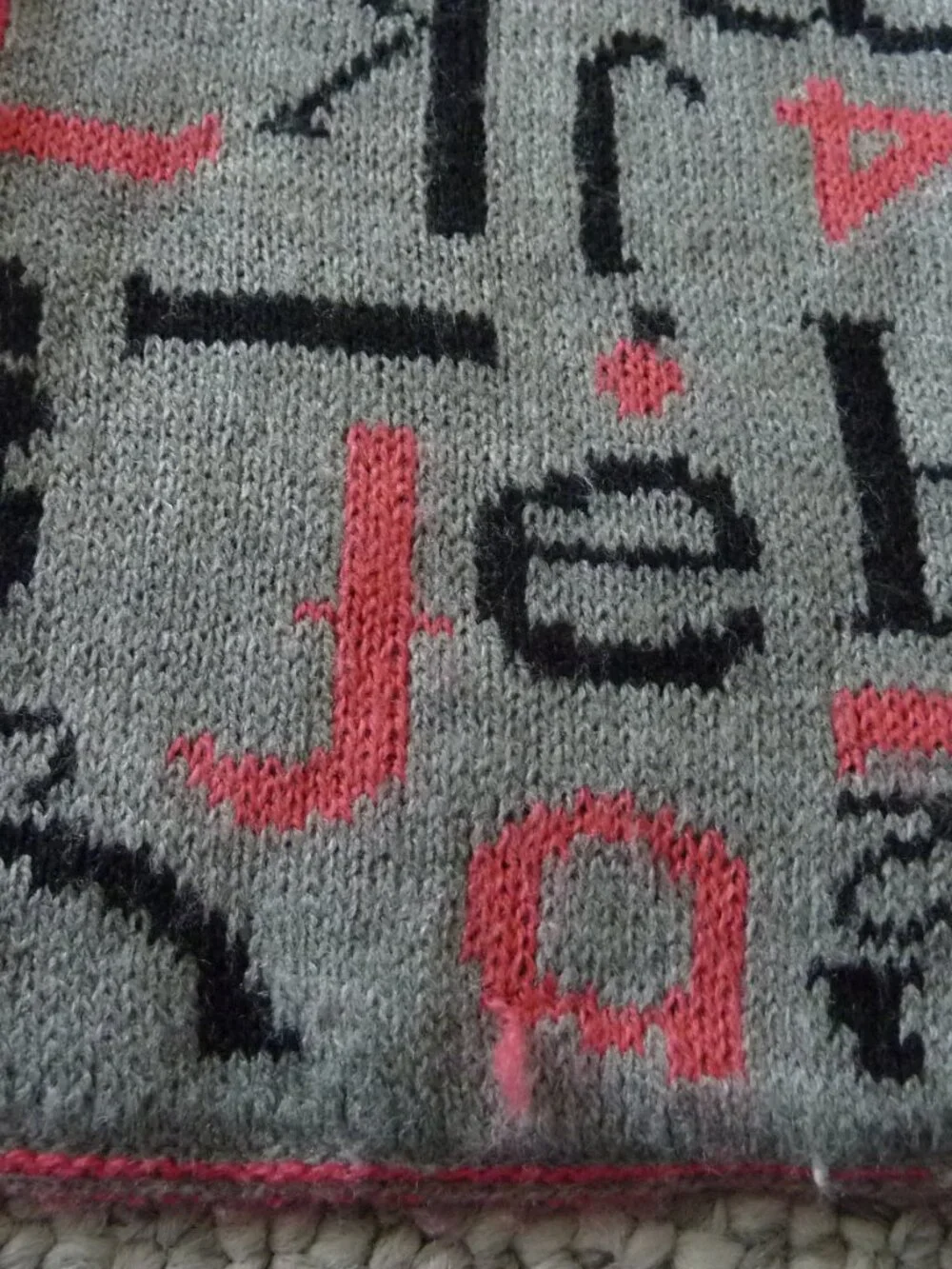 $118 Nordstrom Neck Scarf Pink Teal Black Grey Alphabet Striped 75